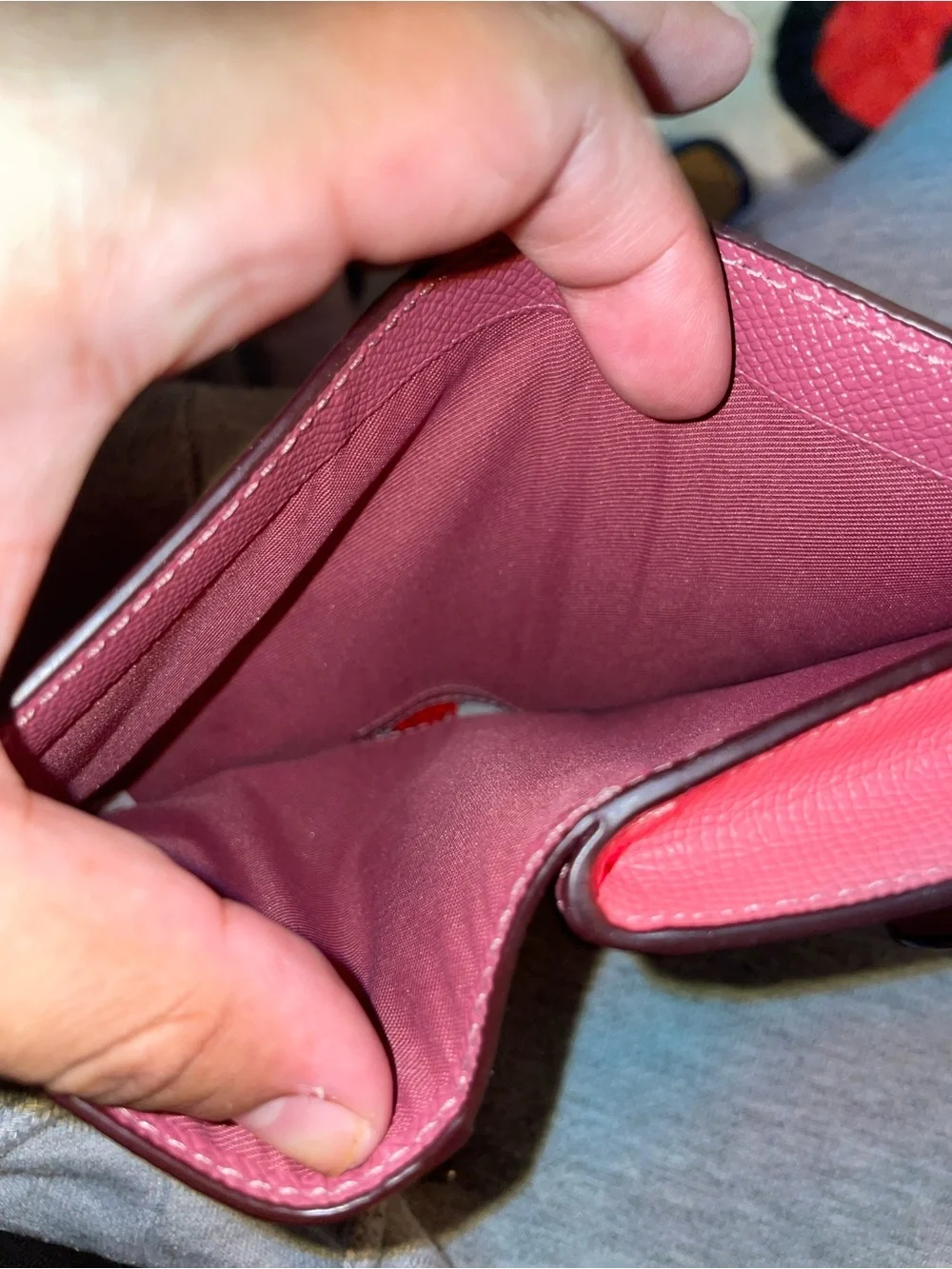 Coach Women's Pink Small Leather Wallet